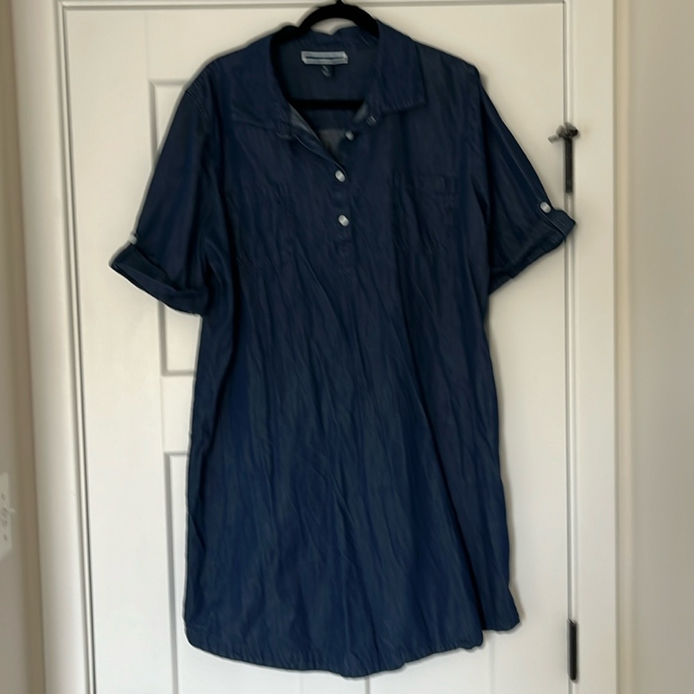 KAREN SCOTT Navy Blue Jeans Women Dress Size XL